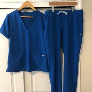 Figs Royal Blue Scrub Ensemble